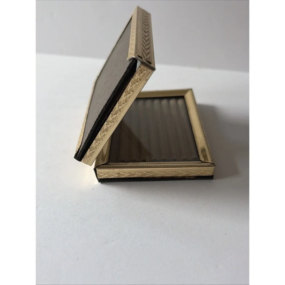 Vintage  Ornate Brass Gold Tone Metal Bi Fold 3.5x 5